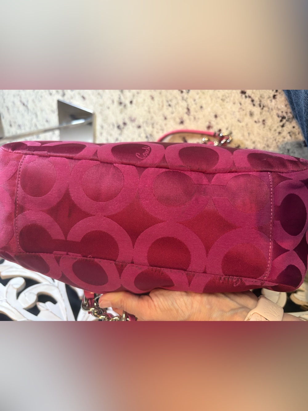 Coach Madison Tribeca Op Art Tote Style 14134 Pink - Picture 11 of 15
